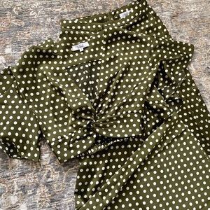 Shop Talulah by Madi Nelson Olive Green Polka Dot 2 Piece Size S